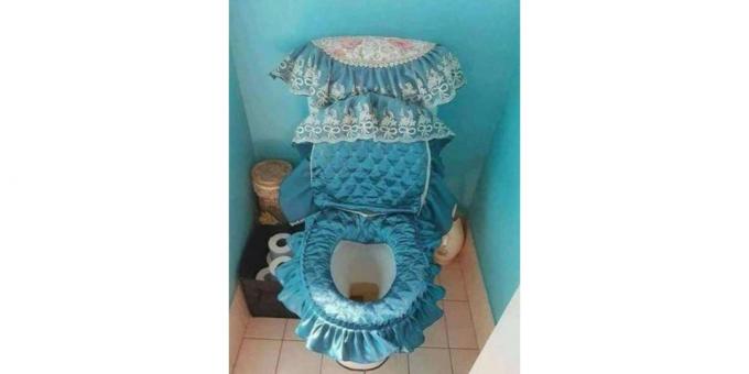शौचालय डिजाइन: शौचालय पर कपड़े केप