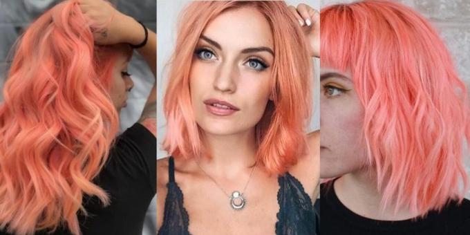 फैशनेबल बालों का रंग 2019: लाइव मूंगा