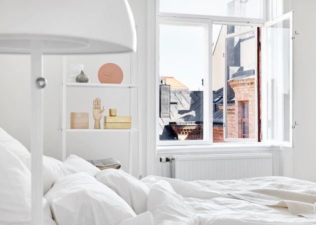 छोटे बेडरूम: सफेद