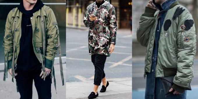 पुरुषों के लिए कपड़े और जूते की गर्मियों में बिक्री: सैन्य शैली जैकेट