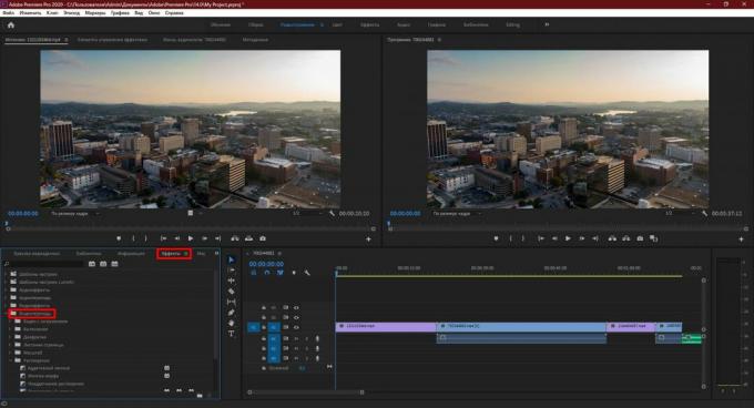 Adobe Premiere Pro: वीडियो बदलाव पर क्लिक करें