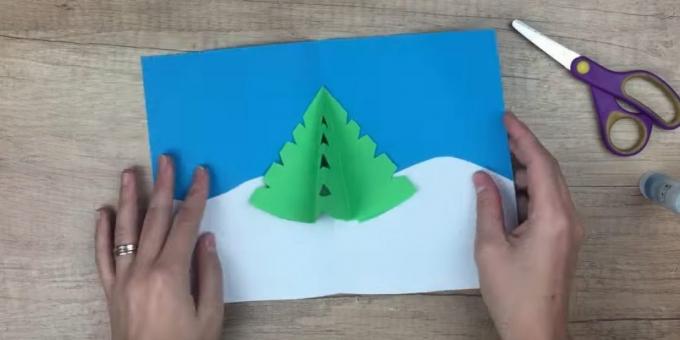 क्रिसमस का पेड़ छड़ी: अपने हाथों से क्रिसमस कार्ड