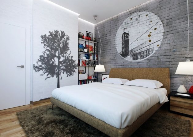 छोटे बेडरूम: दीवारों पर ध्यान देने